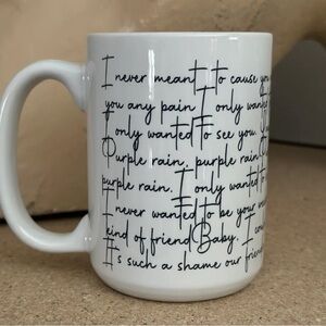 Prince Purple rain lyrics mug 15oz